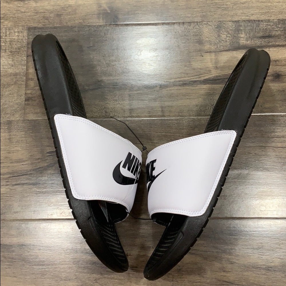 NIKE BENASSI JDI SLIDES white/black-black men’s - Picture 13 of 16